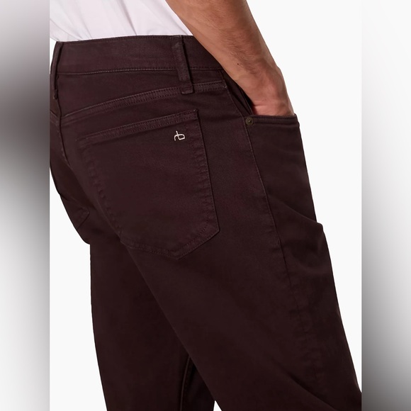 Rag & Bone Fit 2 Slim Dark Red Men Jeans - Picture 5 of 13